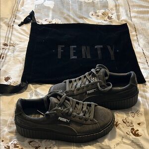 Puma Women’s Gray Suede Platform Sneakers